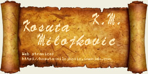 Košuta Milojković vizit kartica